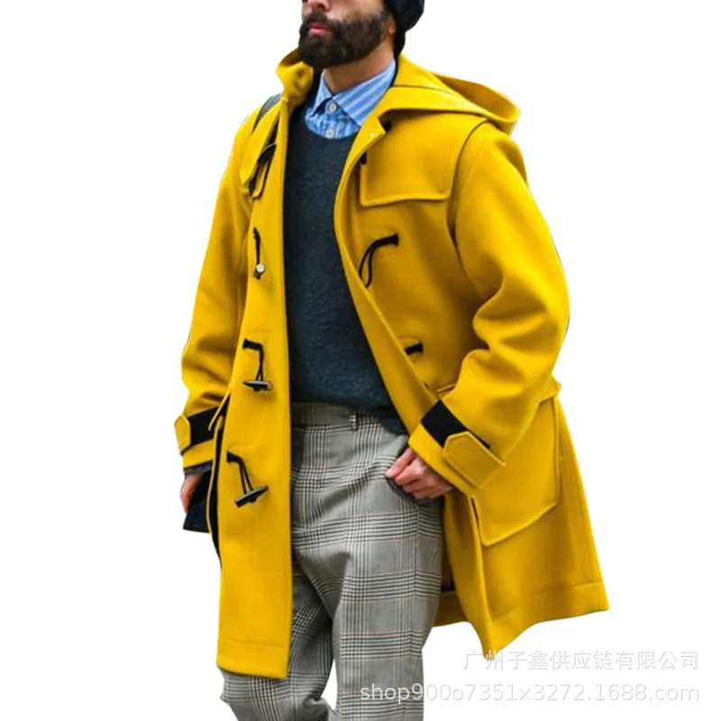Trench Pour Homme En Laine - Manteau Long D'hiver, Coupe Ajustée - Élégant Pour Bureau, Sortie, Occasions