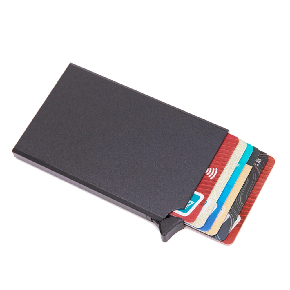 Aluminum Card holder Metal Men credit Card Holder Rfid Blocking Mini Slim Wallet Automatic Pop up  Card Case Protector