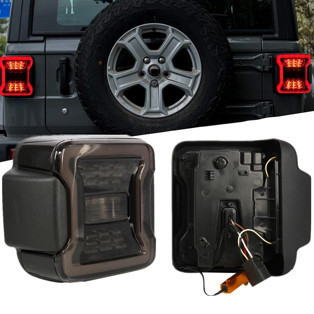 

Smoked LED Tail Lights For Jeep Wrangler JL JLU 2018 2019 Sport Rubicon Sahara Pair Tail Lamp Replacement JL USA or European