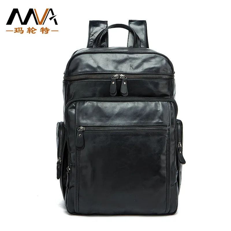 Leather Backpack Men's First Layer Cowhide School Bag Business Big Backpack Casual Computer Bag Men's Gifts