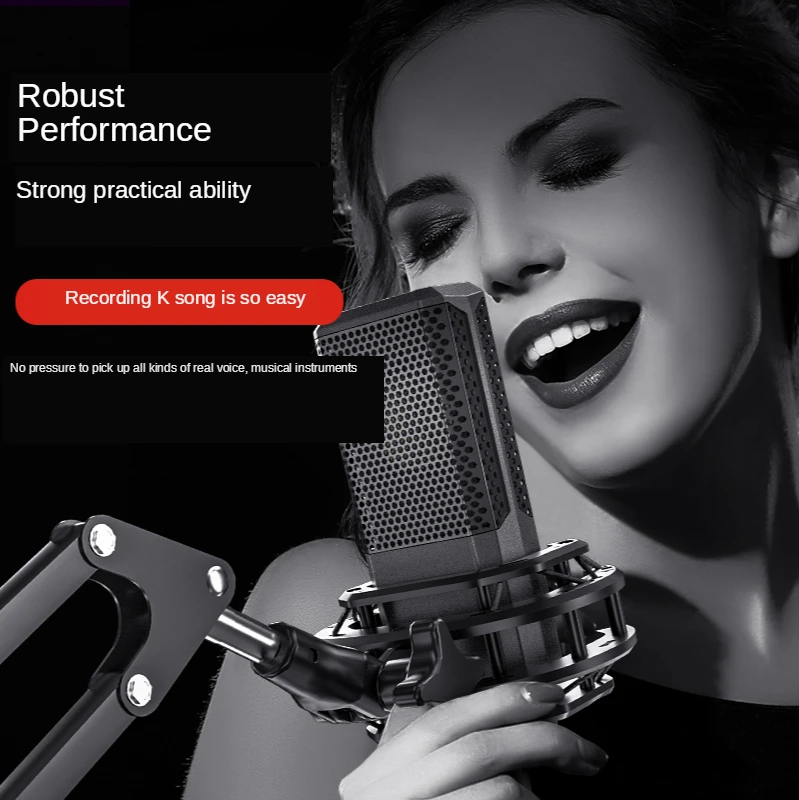 2022 Tenlamp Sound Card USB Condenser Wired Single Micr Professional Podcast PC Microphone for Streaming Gaming YouTube Singing