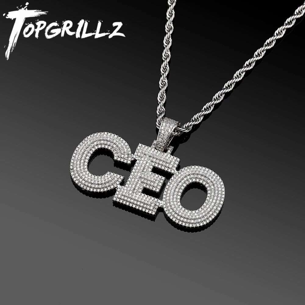 TOPGRILLZ 2021 New Customized Name Letter Pendant Necklace Customized Name For Women Hip Hop Fashion Jewelry Birthday Gift