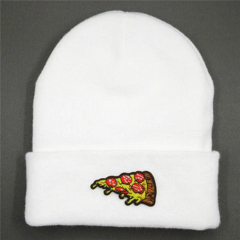 

Pizza embroidery Cotton Thicken knitted hat winter warm hat Skullies cap beanie hat for kid men women 145