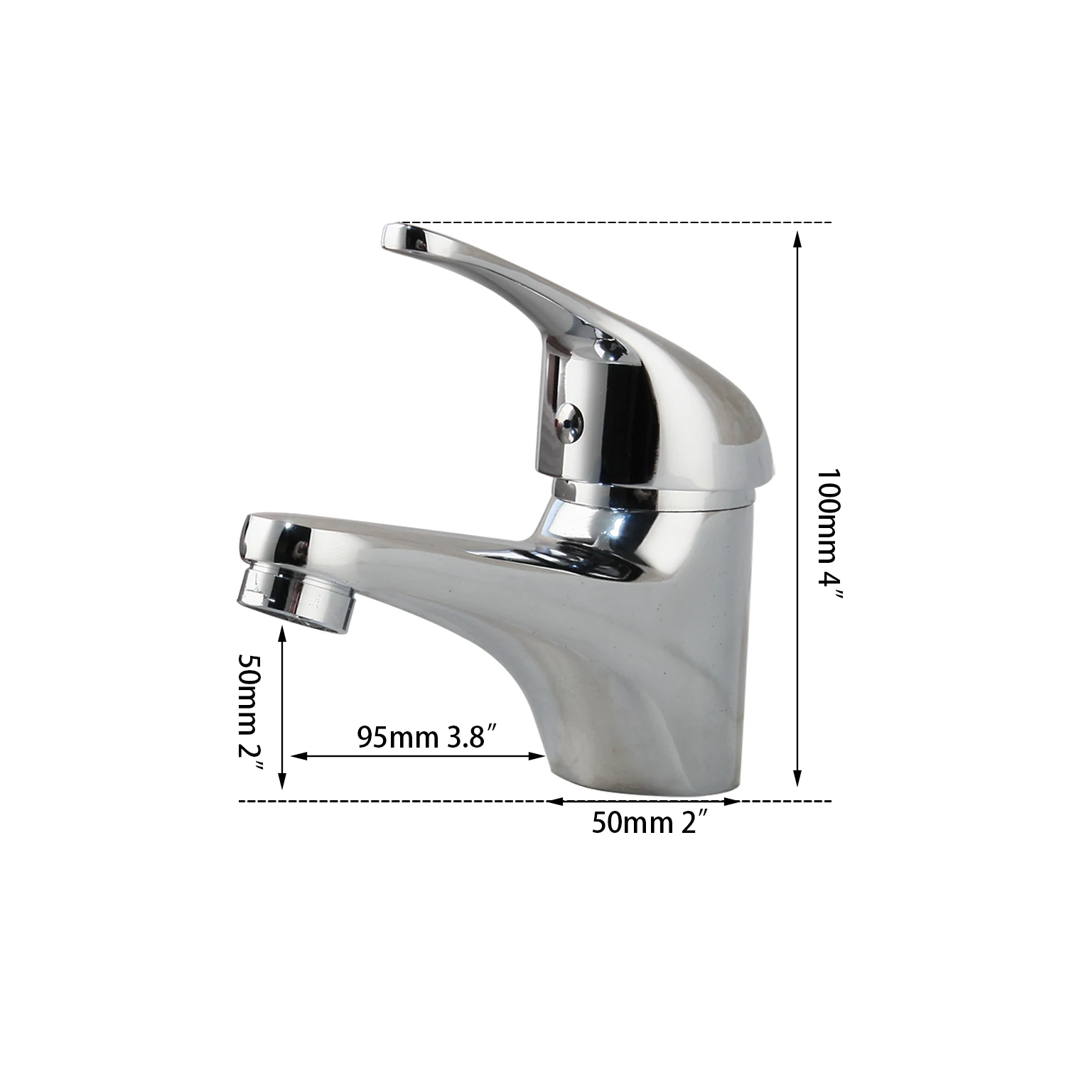 JIENI Chrome Polished Bathroom Basin Sink Mixer Tap Solid Brass 1 Handle Vessel Vanity Mixer Tap Faucet Water Basin Tap