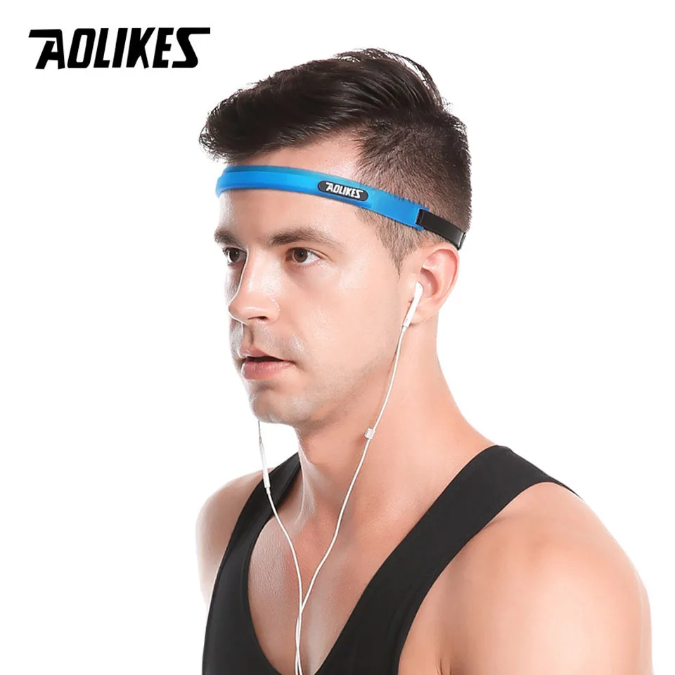 AOLIKES Adjustable Silicone Sports Headband Sweatband Hair Band For Running Cycling Yoga Jogging Basketball Fitness Gym