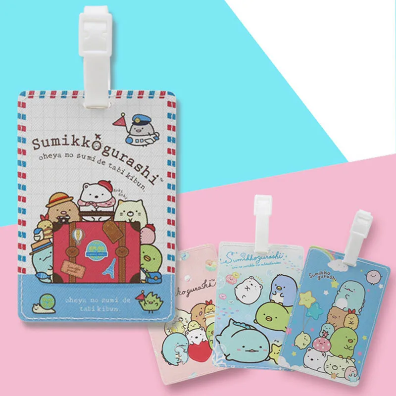 High Quality Sumikko Gurashi Travel Accessories Luggage Tag PU Suitcase ID Addres Holder Baggage Boarding Tag Portable Label