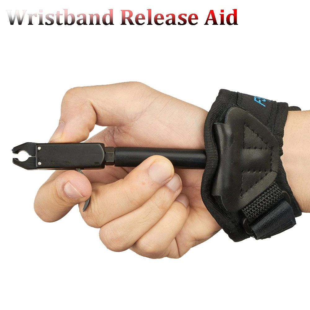 Hunting Wristband Release Aid Adjustable FS 360° Rotating Clamp Archery Caliper Release Aid for Bow for shooting