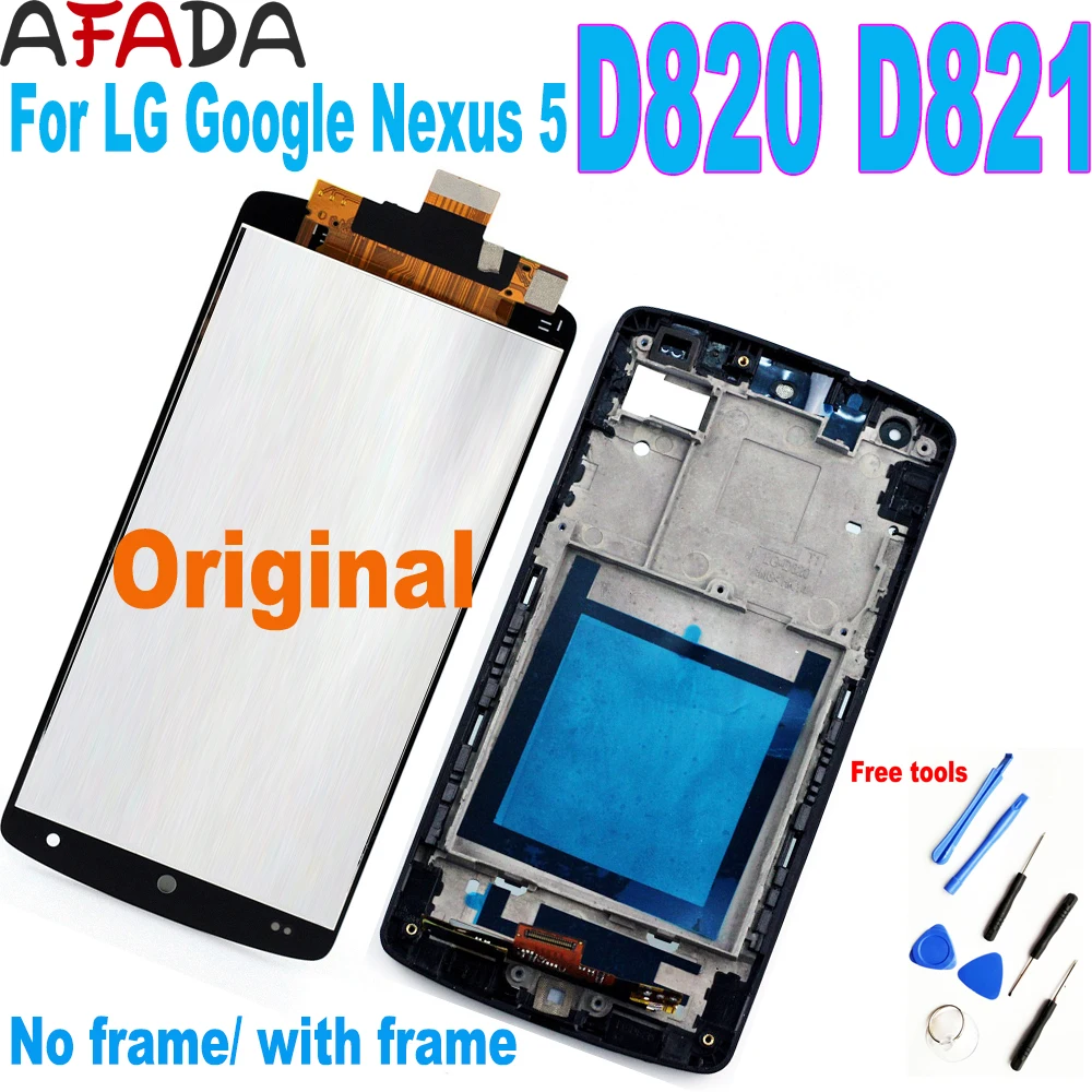 Original lcd For LG Google Nexus 5 D820 D821 LCD Display with Touch Screen Frame Digitizer Assembly