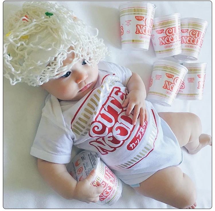 Summer New Style Cute Noodles Baby Clothes Comfortable Short-Sleeve Bodysuit