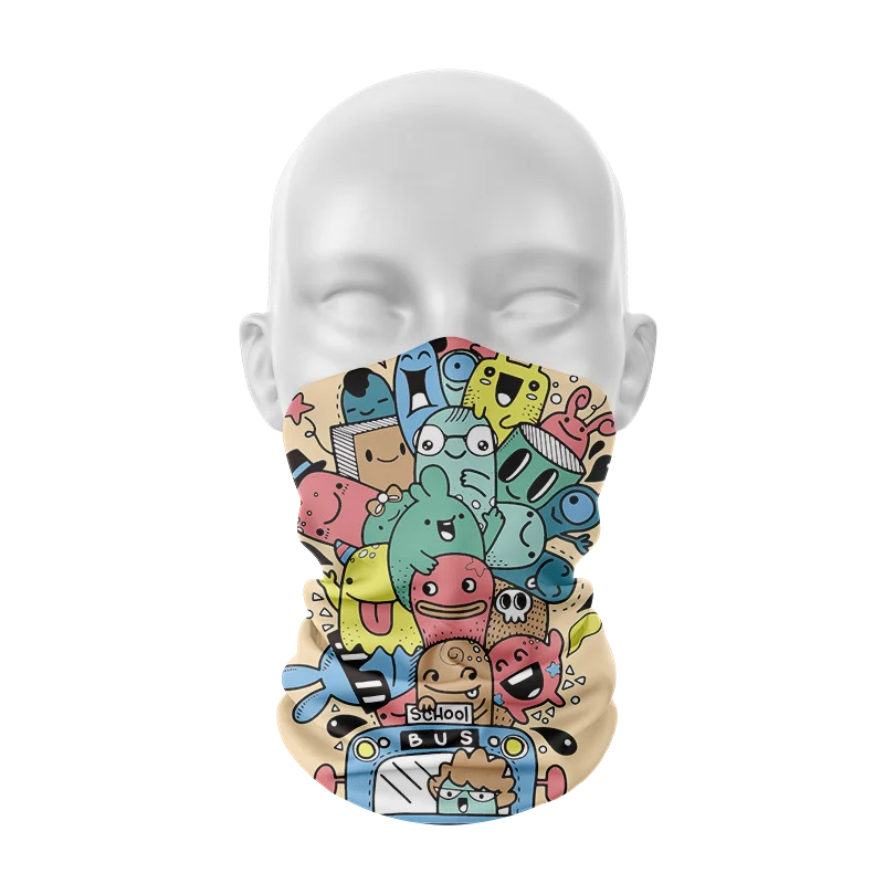 3D Colorful Turban Creative Cute Cartoon Scarf Women Elastic Handkerchief Wristband Microfiber Seamless Hijab Scarf Headdress