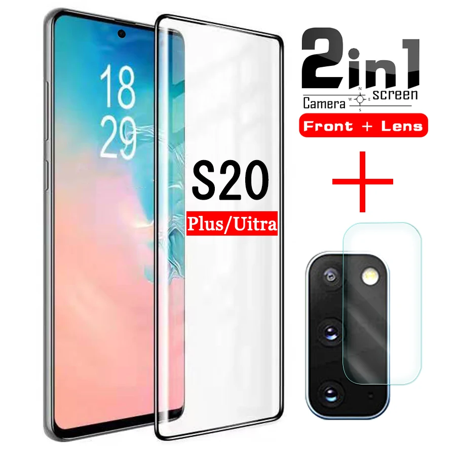 Защитное стекло S20 ultra, для samsung galaxy S 20 plus, S20ultra, S20plus, закаленное стекло, защитная пленка