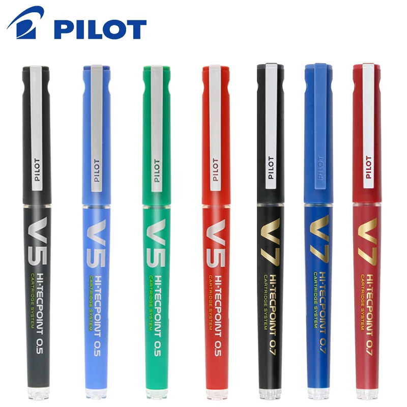 2 Pcs Japan Pilot HI-TECPOINT Gel Pen BXC-V5/V7 0.5mm/0.7mm can replace Ink Cartridge Needle Extra Fine point Liquid Ink office