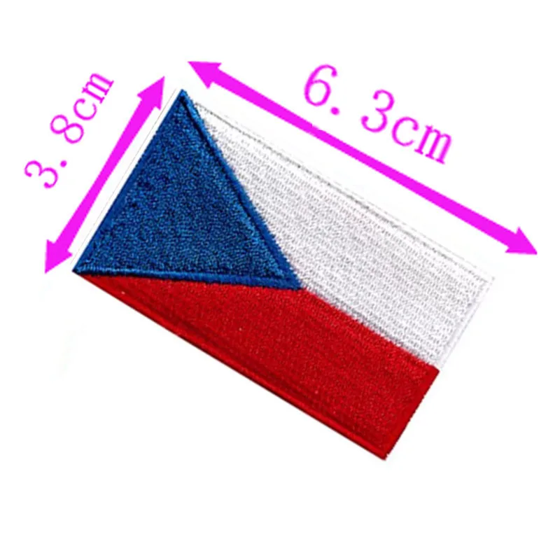 Czech Republic Country Flag Embroidery Patch 6.3cm Wide High Quality Iron On Sew On Backing/Hand Craft/World Flag