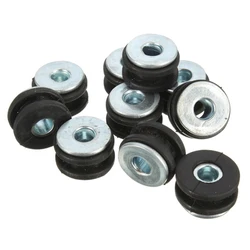 10pcs Motorcycle Rubber Grommets Bolt Assortment Kits Fairing Bolts Pressure Relief Cushion Buffer Washer Shock Bushing Kit