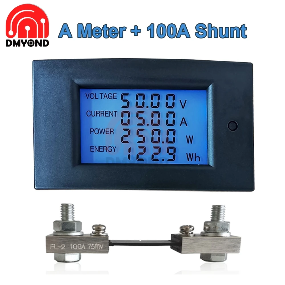 20/50/100A DC100V  LCD Digital Voltmeter Ammeter Volt Voltage Current Power Energy Detector Test Monitor Amperimetro Meter Shunt