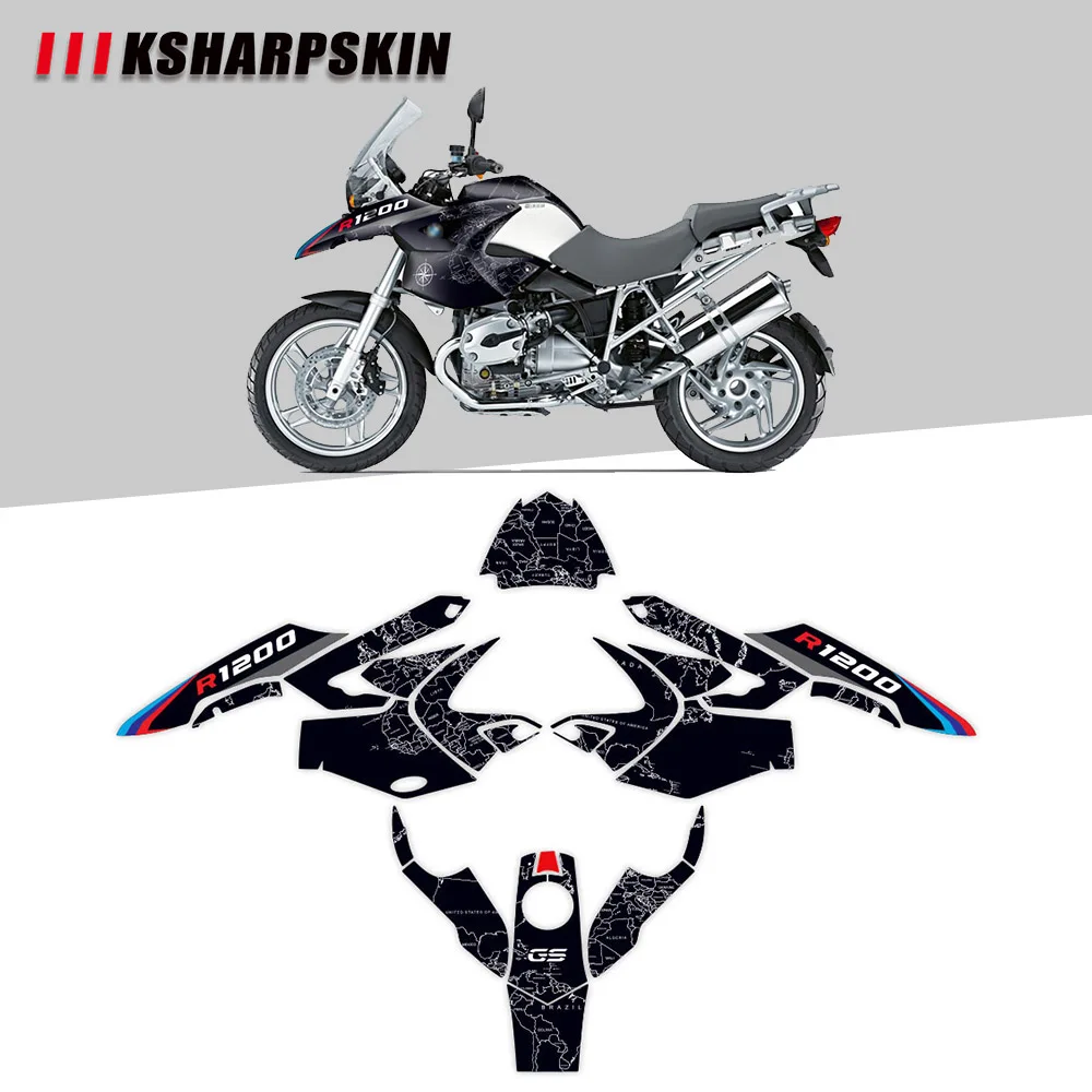 

Motorcycle body decoration stickers scratch protection stickers waterproof reflective decals for BMW R1200GS 2004-2007 r 1200gs