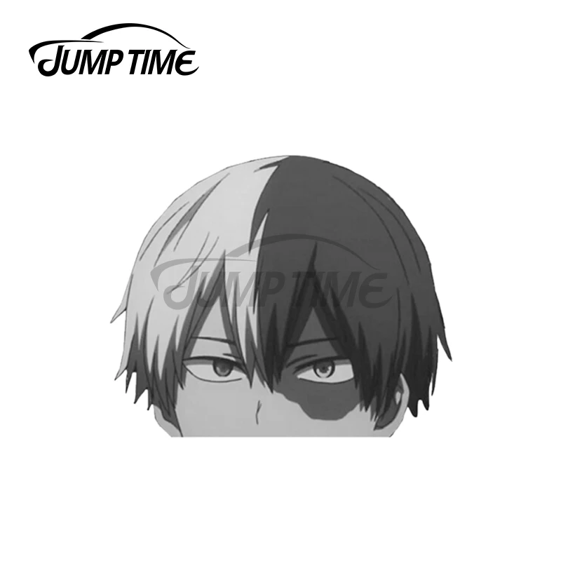 Jump Time 13 x 8.6cm For Shoto Todoroki Manga Peeker Car Sticker Waterproof Refrigerator Decal Motor Occlusion Scratch Graphics