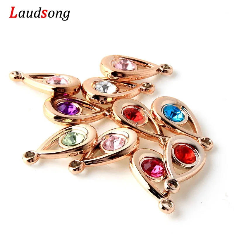 50 Stück Wassertropfen Inlay Acryl Bohrer CCB Herz Charms Kunststoff Anhänger für Schmuckherstellung DIY Charm Armband Halskette – Detail 9