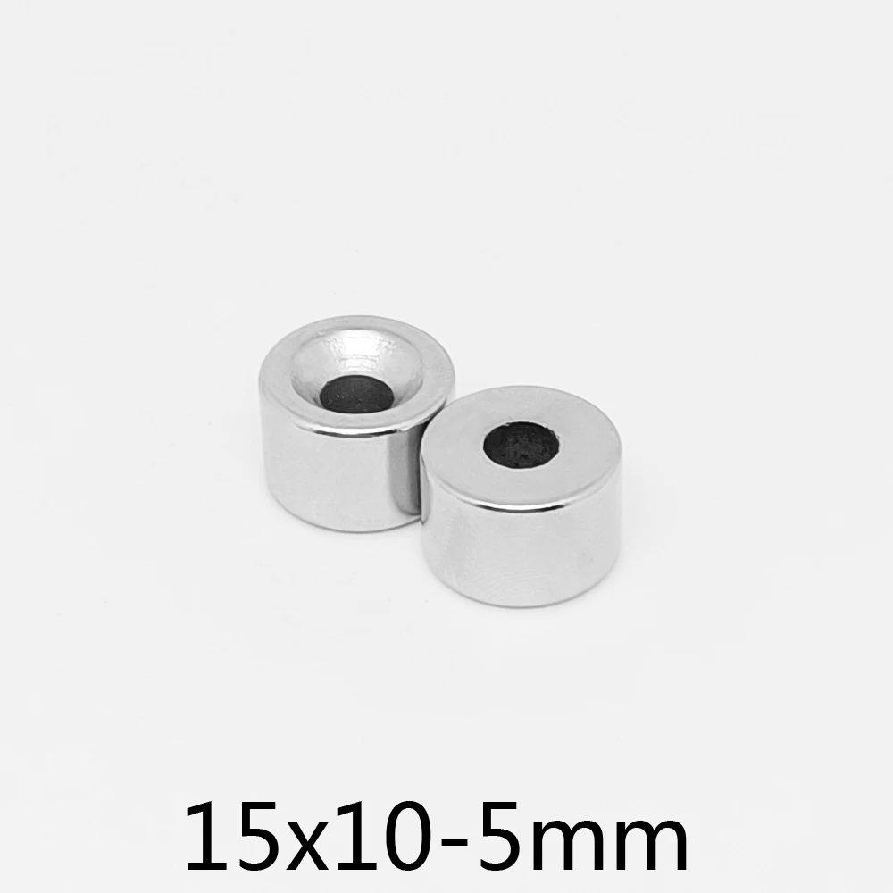 2/5/10/15/20/30PCS 15x10-5 mm Thick Round Countersunk Neodymium Magnet 15x10 mm Hole 5mm Strong Permanent Magnets Disc 15*10-5