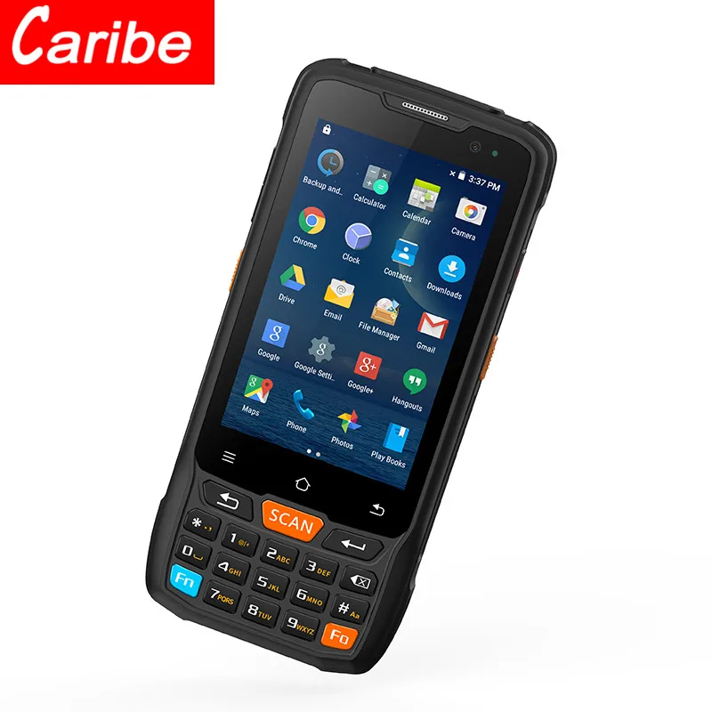 Leitor de nfc do varredor do código de barras de caribe PL-40L android pda 4 polegadas 1d 2d para o inventário do armazém