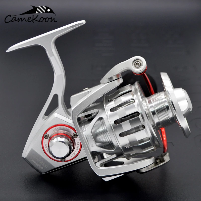 CAMEKOON GW6000 Spinning Reel 7+1 Stainless BBs 5.6:1 Gear Ratio Super Smooth Jigging Fishing Coil Saltwater Reel with 30KG Drag