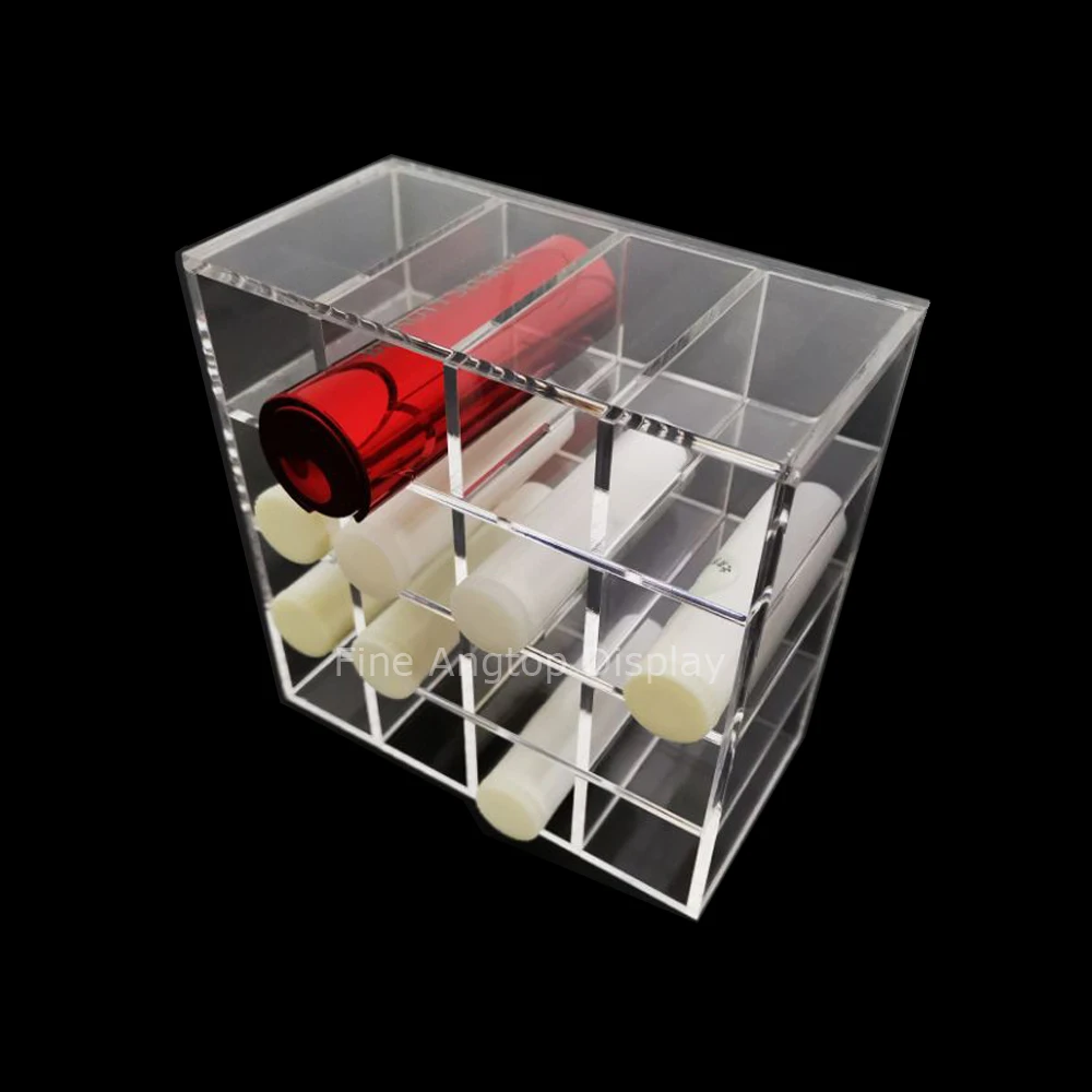 16 Compartments Small Multifunction Transparent Acrylic Desktop Cosmetic Storage Case For Lipstick Jewelry Display Stand