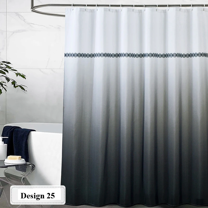 Polyester Waterproof Shower Curtain Color Gradient Bath Shower Cover Eco-Friendly Stocked Thicken Household Ikhethini Lokuhlamba