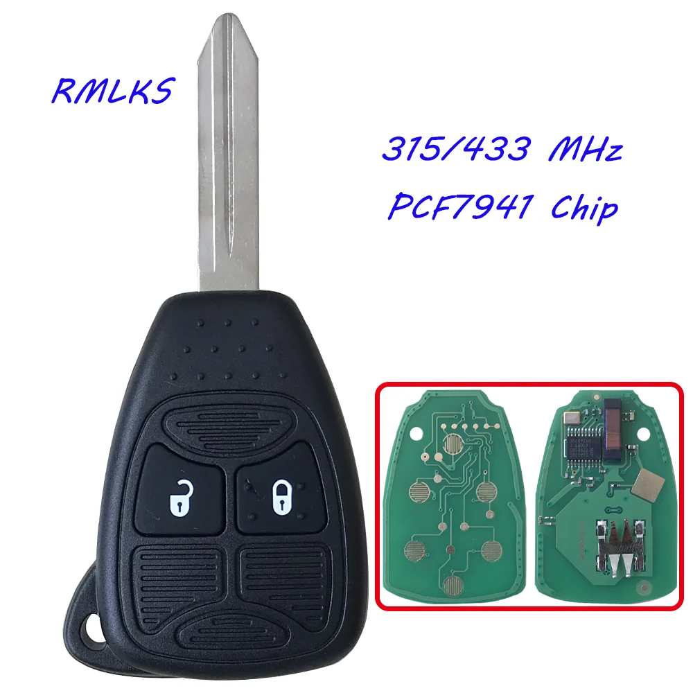 

New KEYLESS REMOTE HEAD FOB 2 Button 315Mhz/433Mhz ID46 for Chrysler For Dodge 300C Calibre Nitro Voyager M3N5WY72XX OHT692427AA