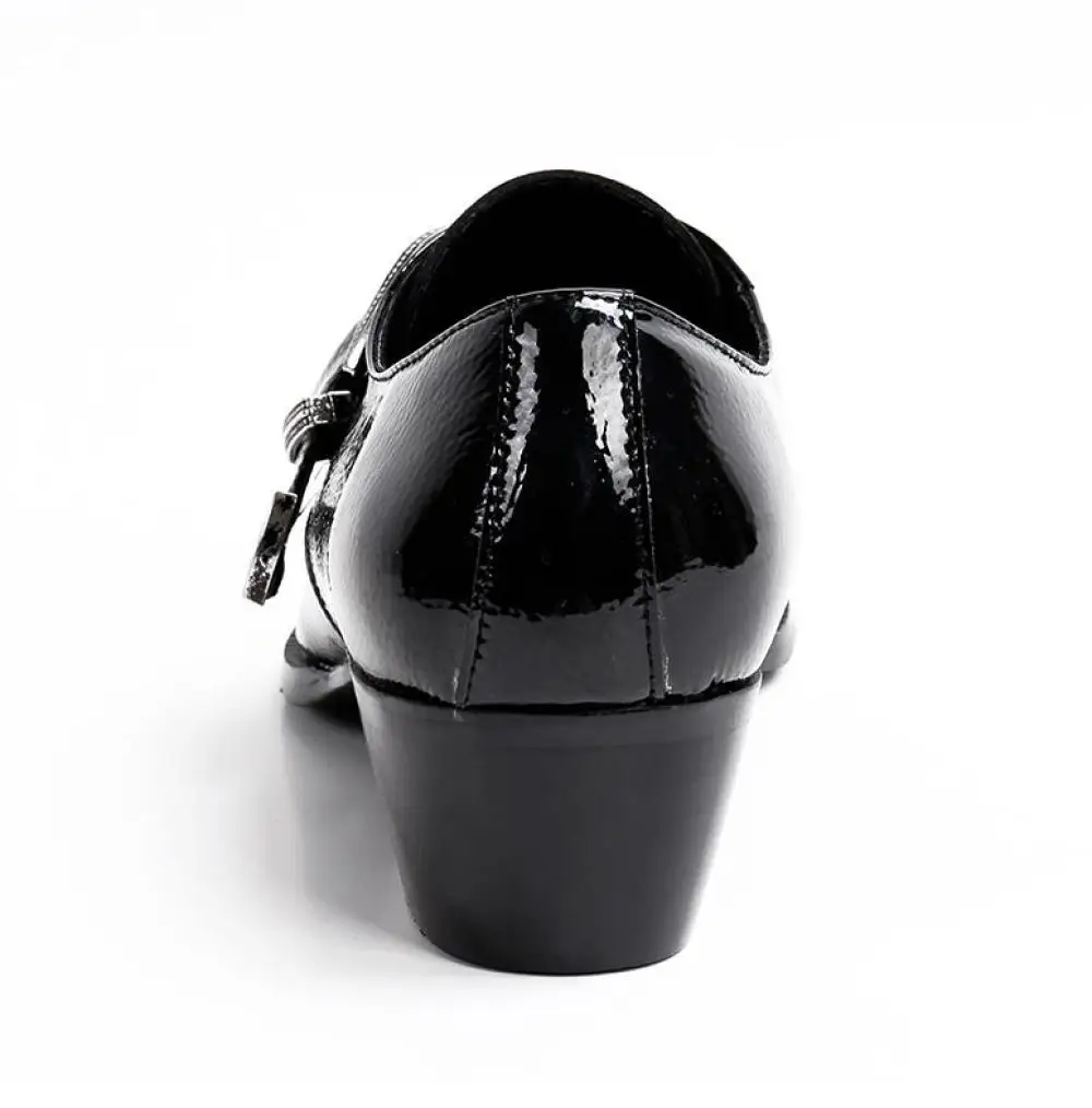 Fashion Pointed Toe Heighten Oxford Shoes Luxury Men Dress Wedding Crocodile Leather High Heels Party Prom Shoe