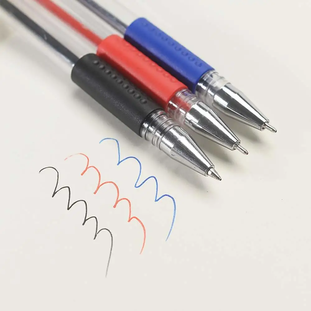 50 Pcs/Pack Economic Disposable Black & Blue & Red 0.5mm Gel Pen for School & Office & Home & Business & Writing