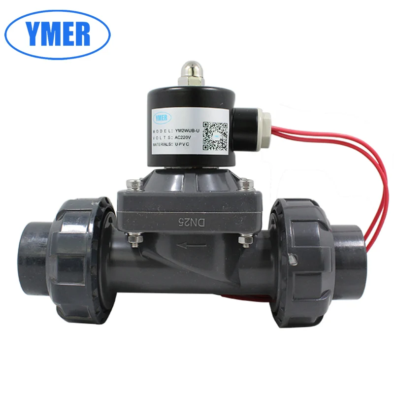 

Hot Selling Normaly Closed Double Union 1/2" 220v Upvc Solenoid Valve For Water Supply