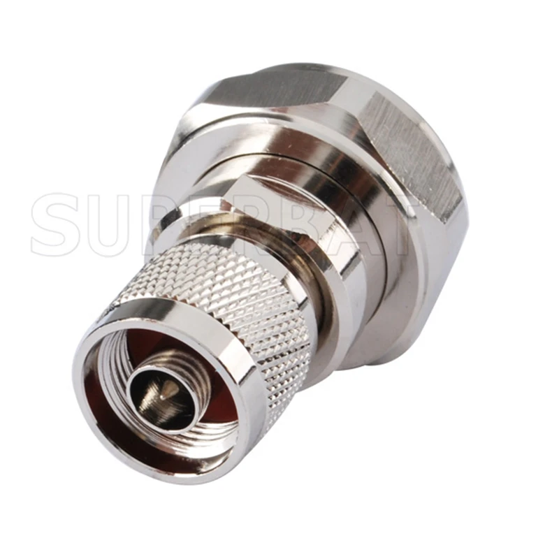 Superbat 5pcs N-7/16 DIN Adapter N Male to 7/16 DIN Plug Straight RF Coaxial Connector