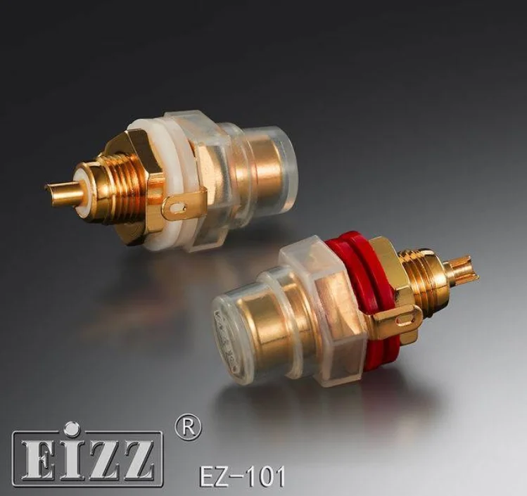 1pc eizz 24k banhado a ouro de bronze rca jack fêmea soquete conector para alta fidelidade áudio vídeo tv cd amp signal painel chassis montagem EZ-101