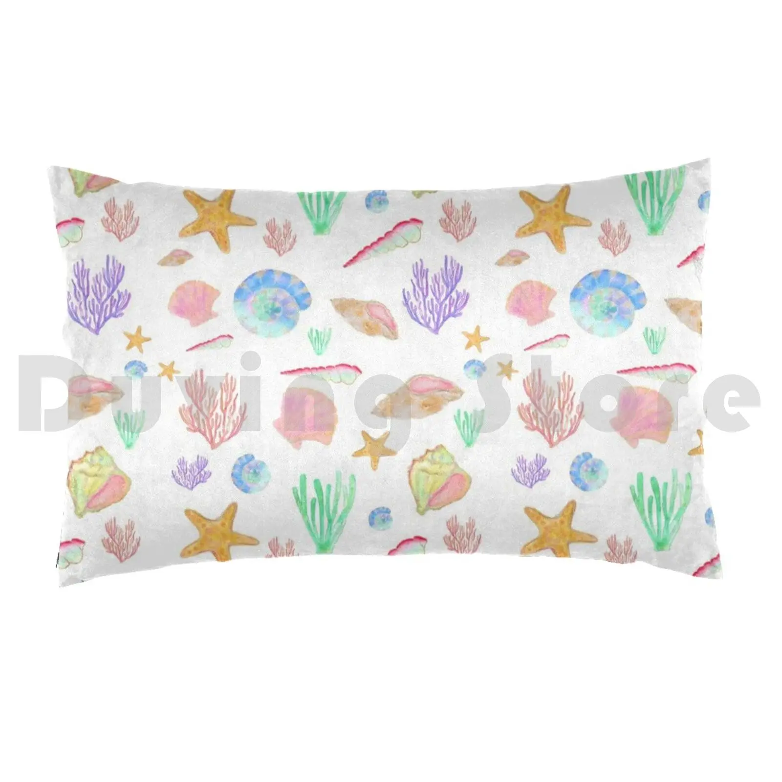 Pretty Watercolor Seashells Sticker Pack-Beach Vibes Pillow Case Printed 50x75 Sea Shell Seashells