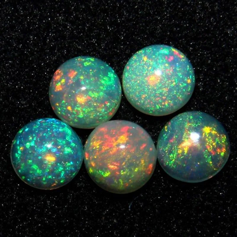 Cabochon d'opale éthiopienne naturelle, pierre précieuse ronde, 0,5 ct, 2,5x2,5mm