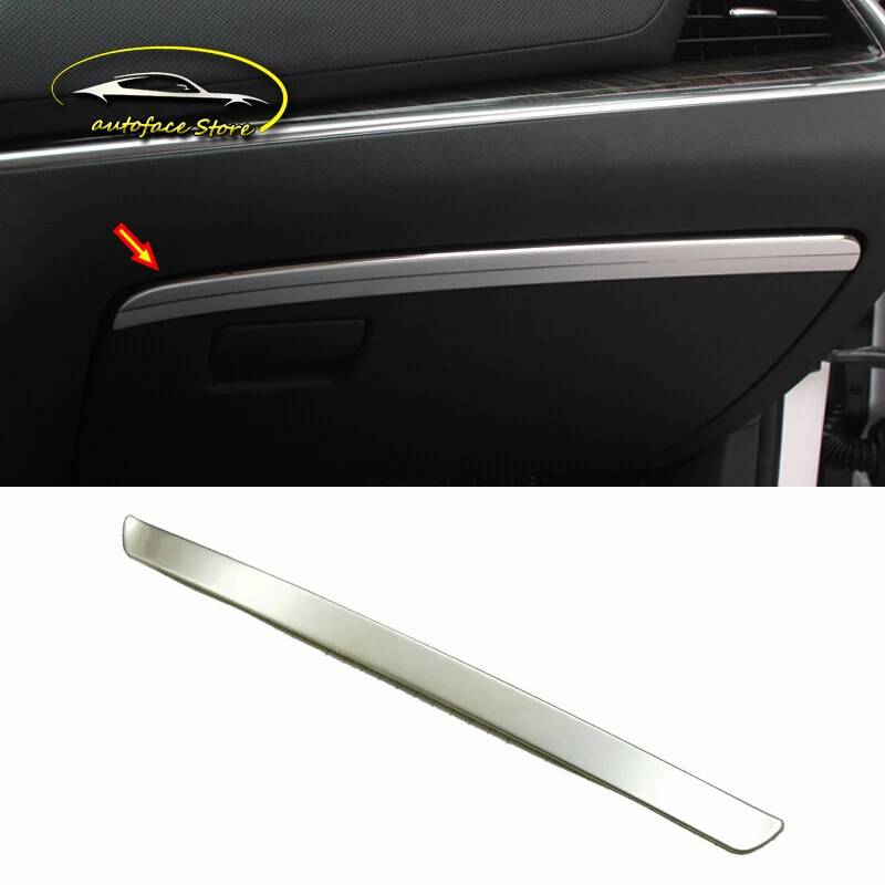 Stainless Steel For Mercedes Benz GLC 2016- 2018 Car Accessories Copilot Glove Box Decoration Panel Cover Trim Strip Styling