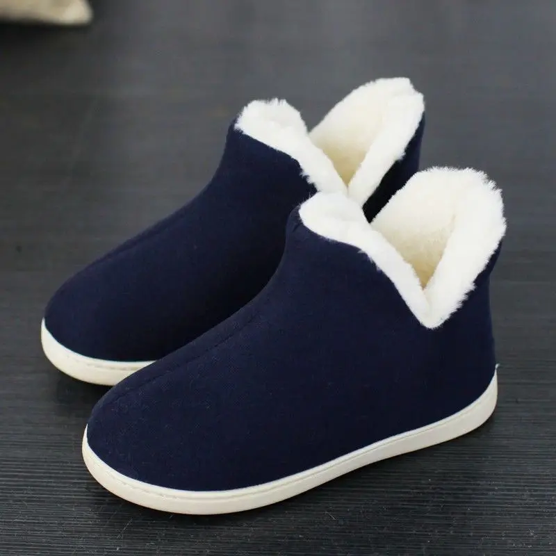 Family winter vintage ankle boots flurry warm shoes for men size 30-47 indoor slippers male casual snow waterproof boots