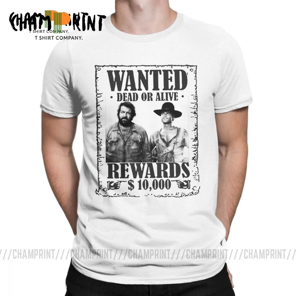 Bud Spencer Terence Hill Wanted Lo Chimavano Trinity Epic Movie T Shirt for Men Graphic Tops Vintage T-Shirt 100% Cotton Tees