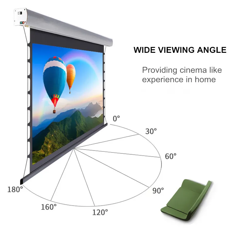 16:9 High Class Tab-gespannt Motorisierte Intelligente Elektrische Projektion 4K Kino Bildschirm für Heimkino Projektor