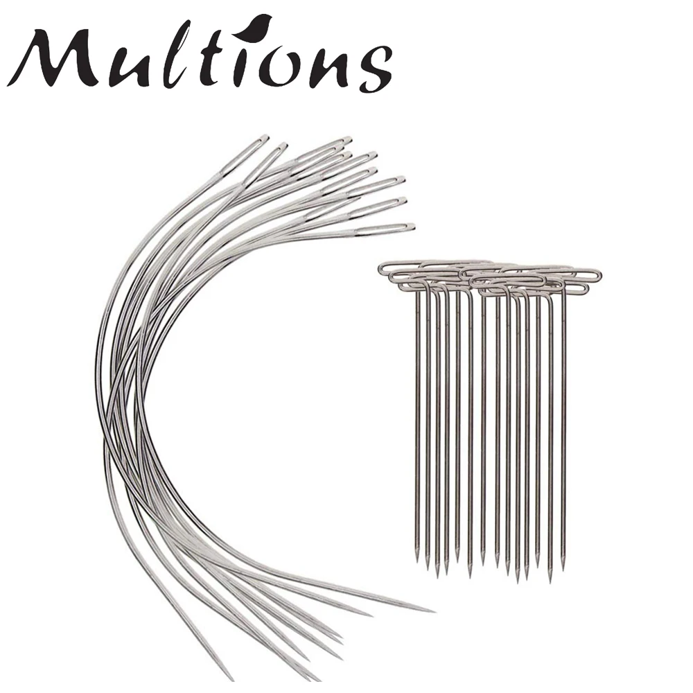 50pcs Sewing Pins 51mm T Shape Straight Quilting Pins Dressmaking Pins & 20Pcs Curved Needles for Patchwork DIY Sewing Tools