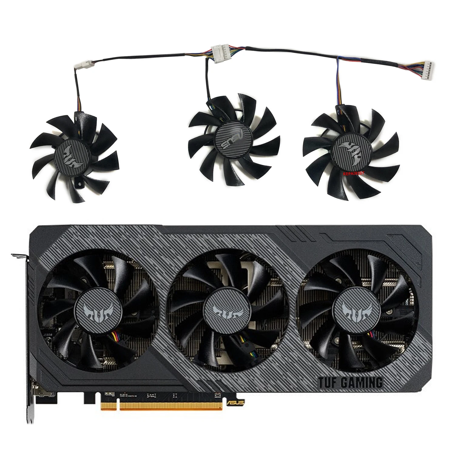 3Pcs/Set T128015BU,Graphics Video Card Fan,GPU Cooler,For For ASUS TUF3-RX 5700 XT-O8G-GAMING OC,ASUS TUF GTX 1660 GAMING X3