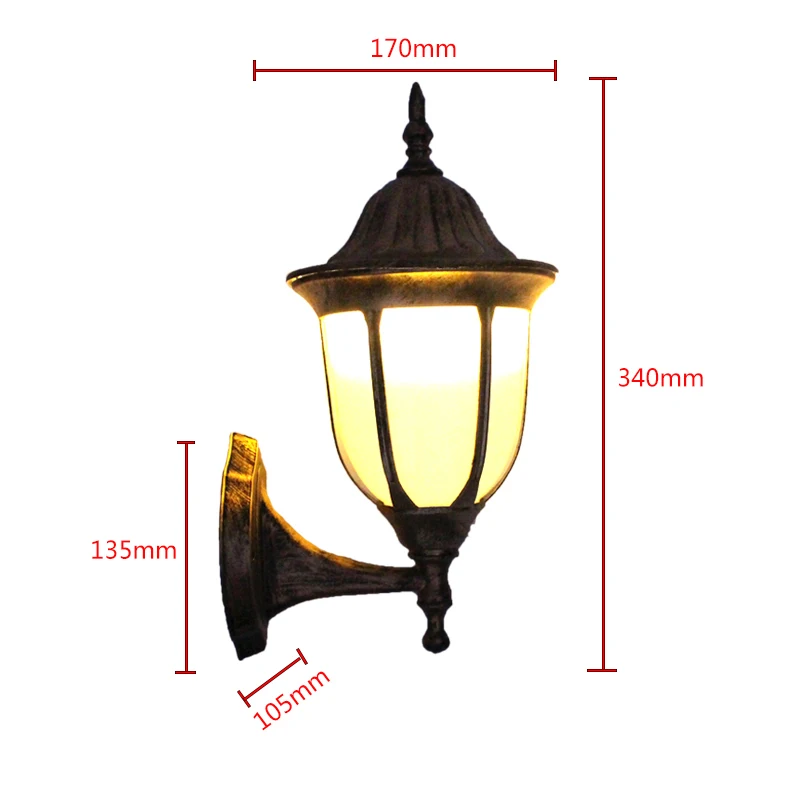 Europe Outdoor Wall Lamp Waterproof Garden Lights Retro Creative Acrylic Shade Fence Lighting