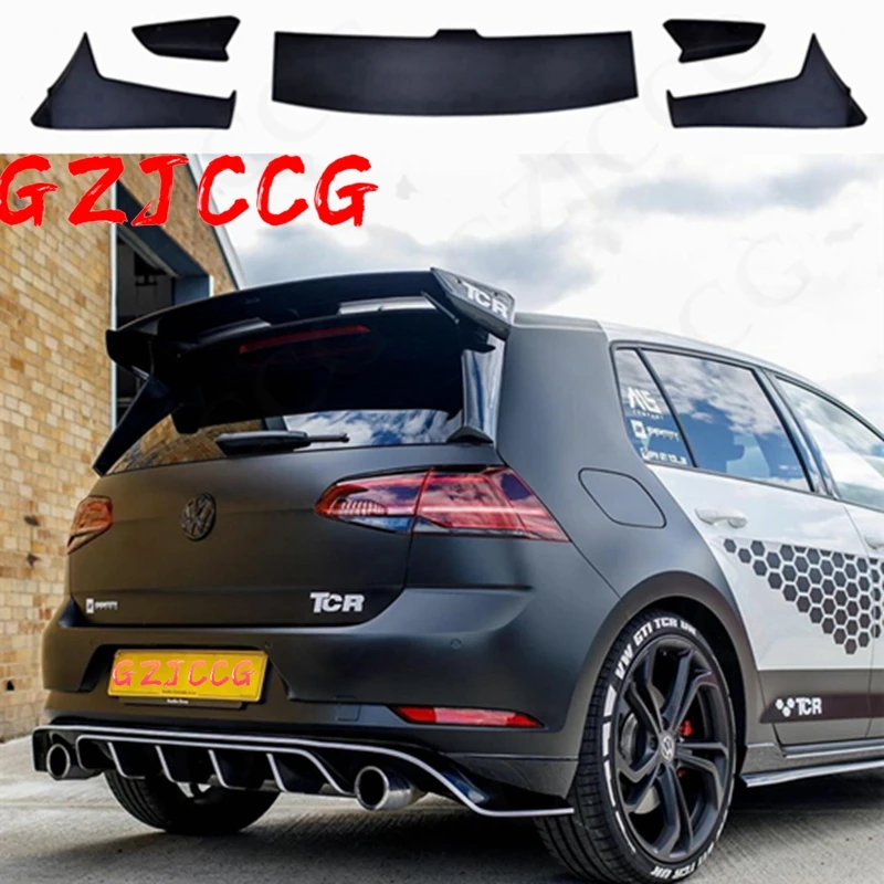 VOOR Volkswagen Golf 7 Mk7 7.5 GTI achterdak koolstofvezel zwart ABS spoiler vleugel lip TC stijl 2013-2020