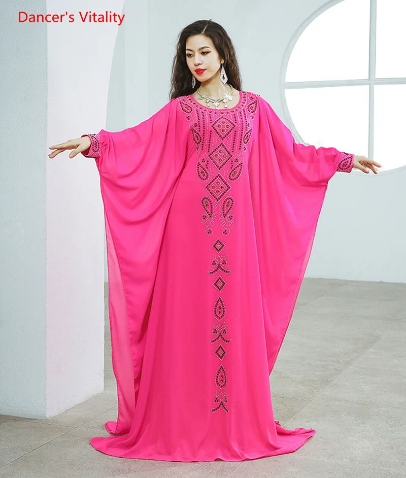 Belly Dance Folk Hair Swing Robe 2pcs Khaleegy for Women Bellydancing Performance Competition Robe Adult Oriental Dance Clothing