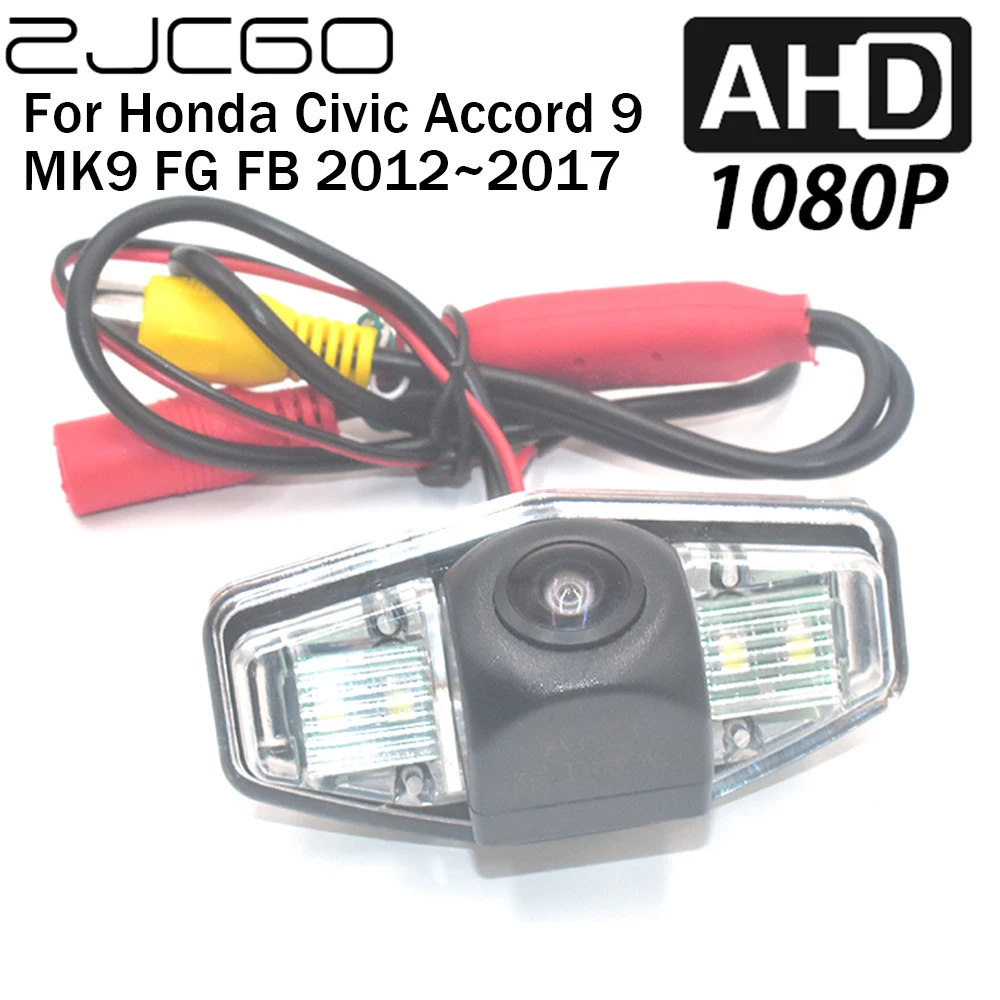 

ZJCGO Car Rear View Reverse Backup Parking AHD 1920*1080P Camera for Honda Civic Accord 9 MK9 FG FB 2012~2017