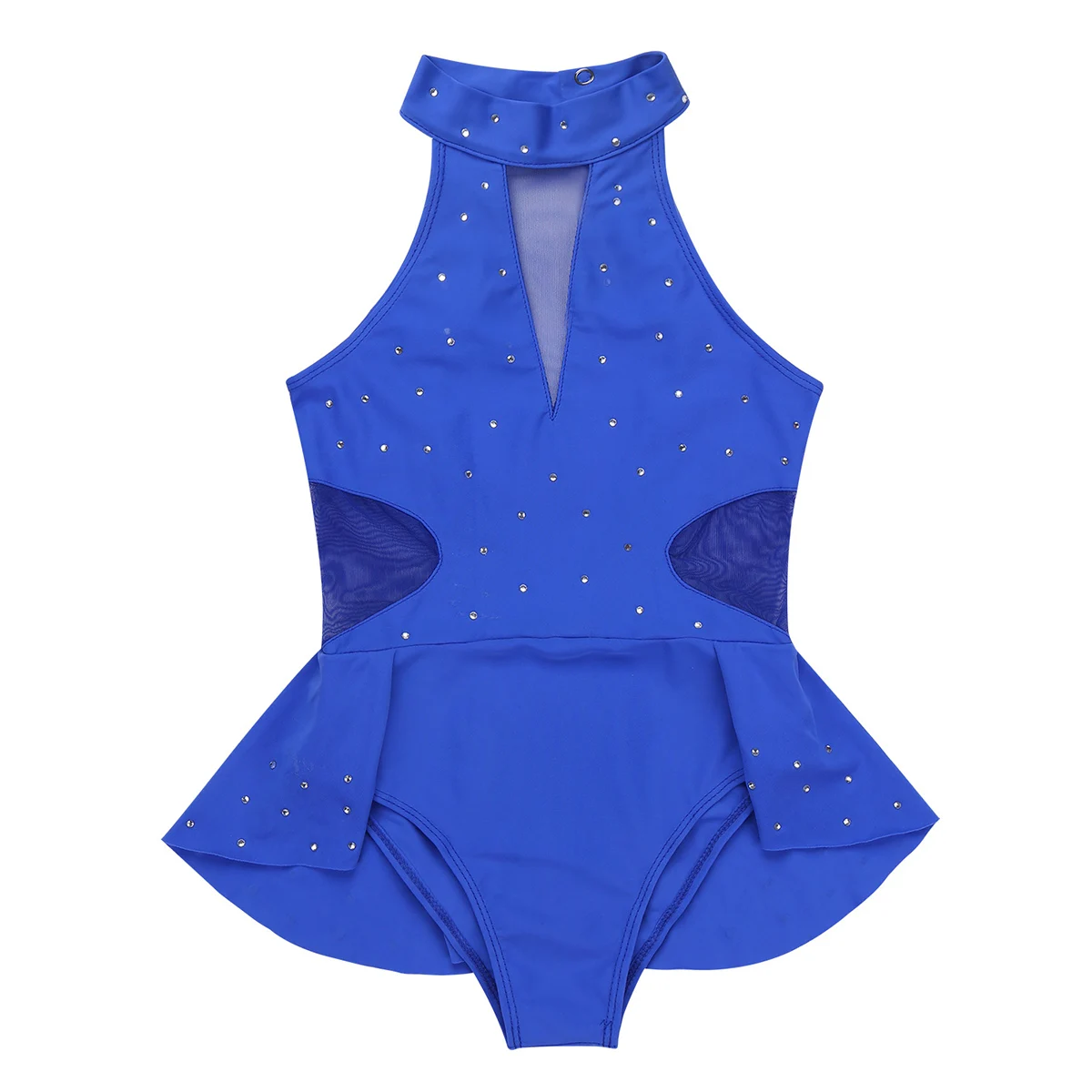 Vestito da ballo per balletto con giunture a rete glitterate lucide per body da ginnastica per ragazze per bambini