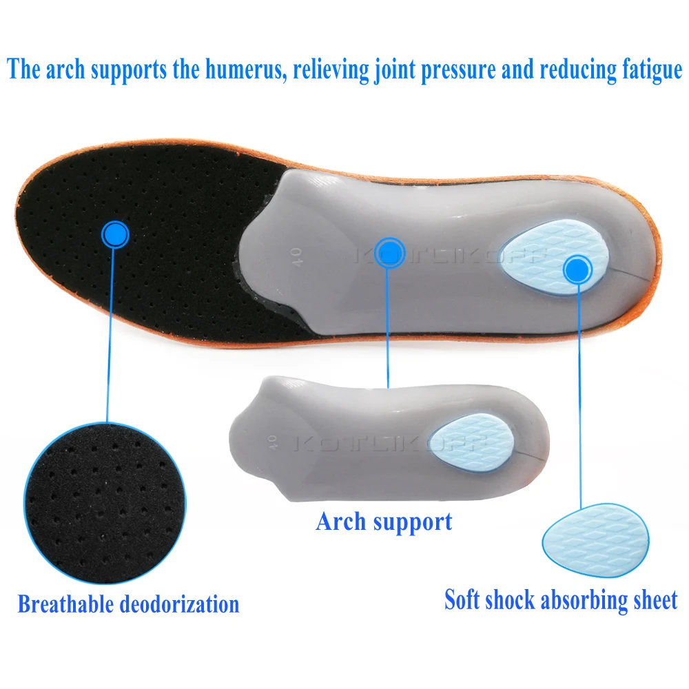 Leather Orthopedic Insoles For Shoes Flatfoot Arch Support Orthopedic Pad Massage Cushion Deodorization Shoe Pad Set For Care