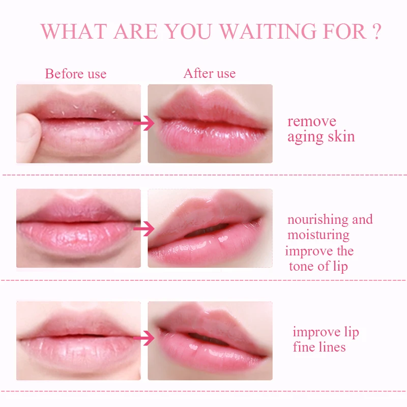 10Pcs Beauty Super Lip Plumper Pink Crystal Collagen Lip Mask Patches Moisture Essence Wrinkle Ance Korean Cosmetics Skin Care