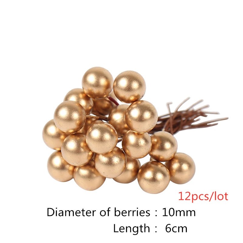5/10/12Pcs Mini Künstliche Blume Obst Staubblätter Kirsche Weihnachten Kunststoff Perle Beeren für Hochzeit DIY Geschenk box Dekoriert Kranz – Detail 8