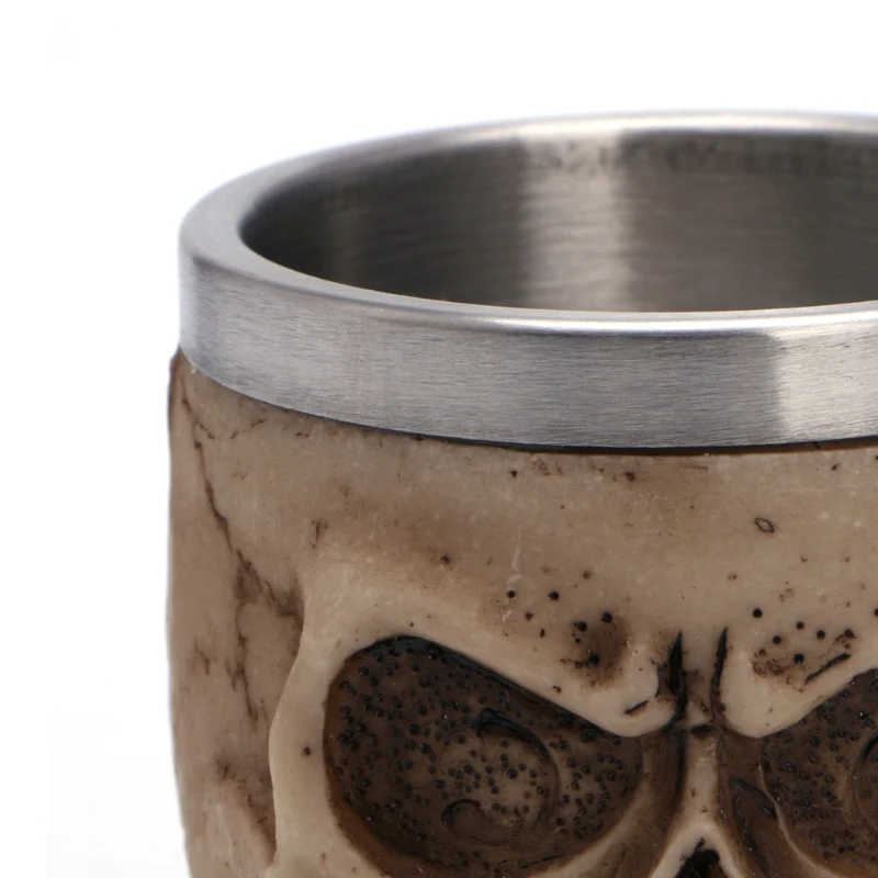 Stainless Steel Resin Drinking Mug Skeleton Skull Coffee Cup Halloween Decor